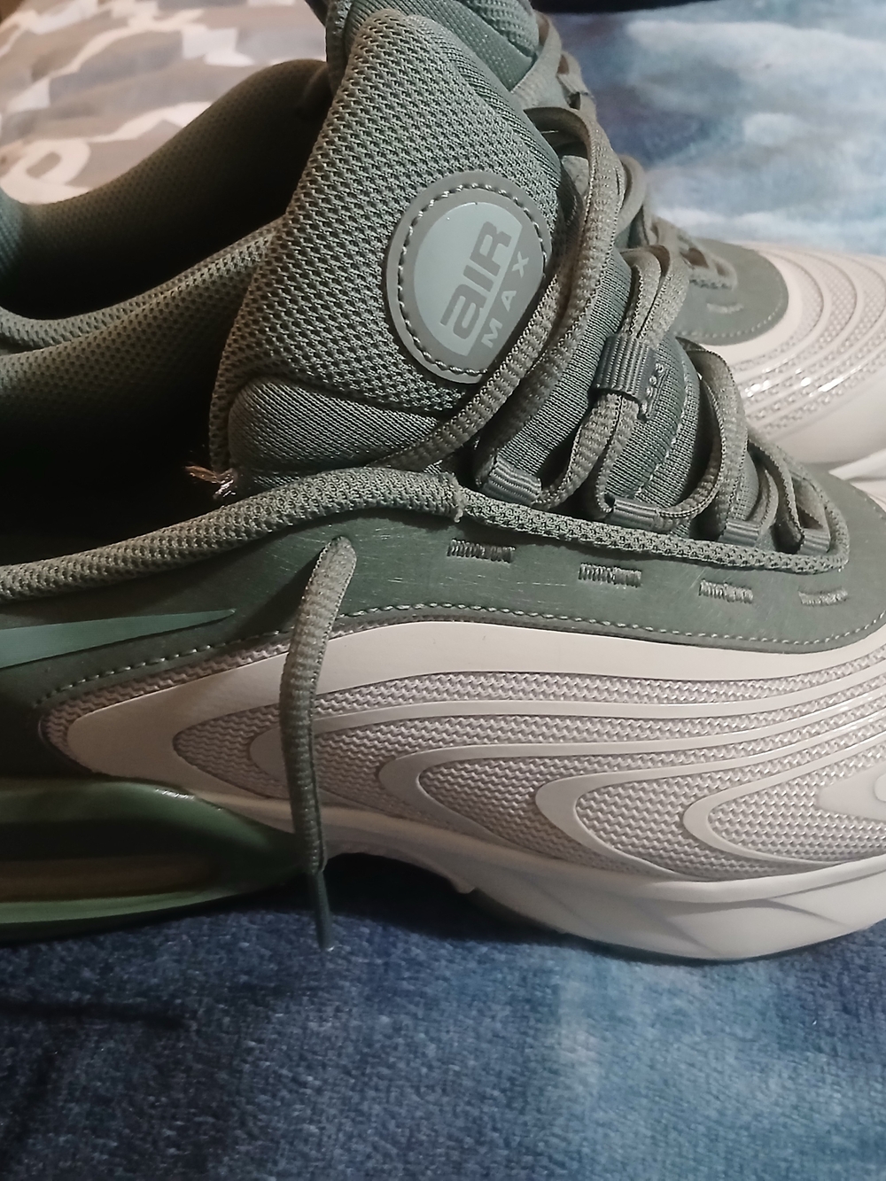 Nike Air Max  "FIRE" Green and Light Gray Athletic Sneakers